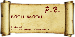 Páli Noémi névjegykártya